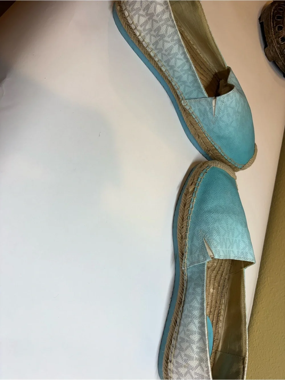 Michael Kors Turquoise Espadrille Slip-On Flats Size 10